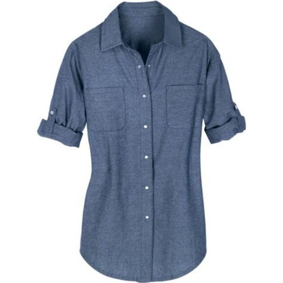 Tops - Womens Chambray Chic Top Denim Blue (Size Medium) ~ NEW!!!